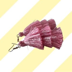 Pink tassel 3.5 inch fashion earrings